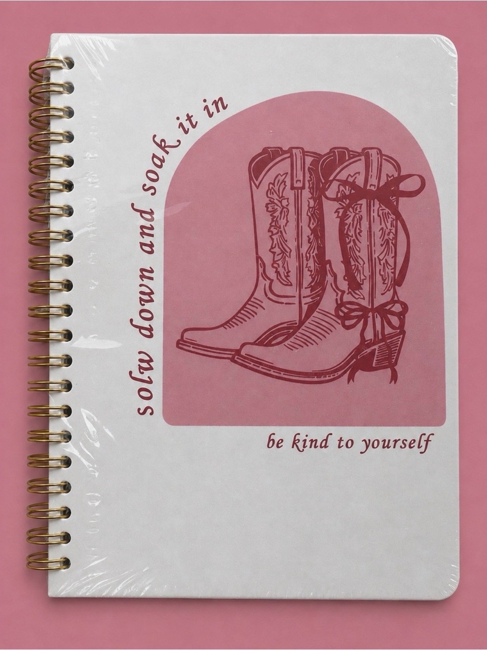 Be kind to your self note book cowboy boots
